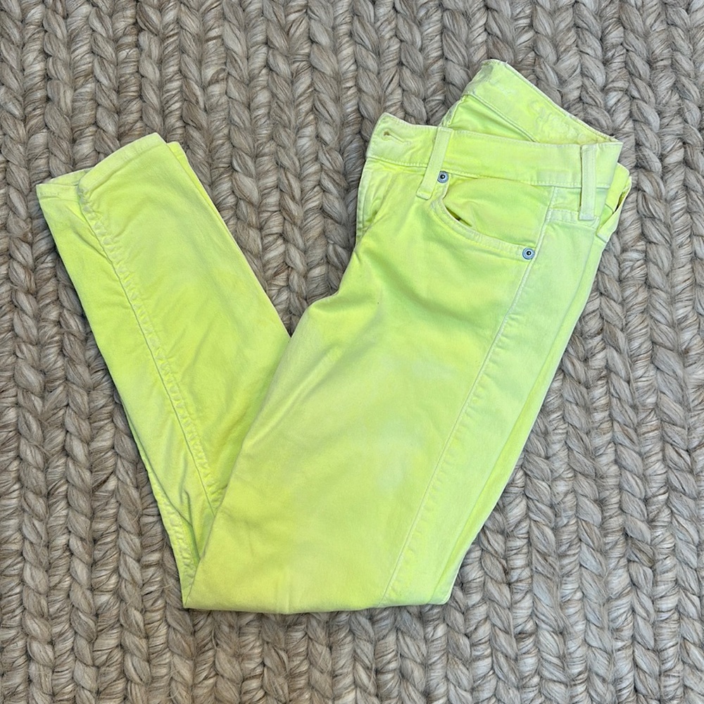 Neon 7 For all Mankind cropped skinny jeans